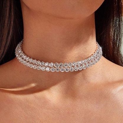 Choker com Zircônia Sofisticado / Choker de LUXO / COLAR UNISSEX / Choker Extravagante / Gargantilha Com Zircônias / Colar com Zircônias Lindíssimo