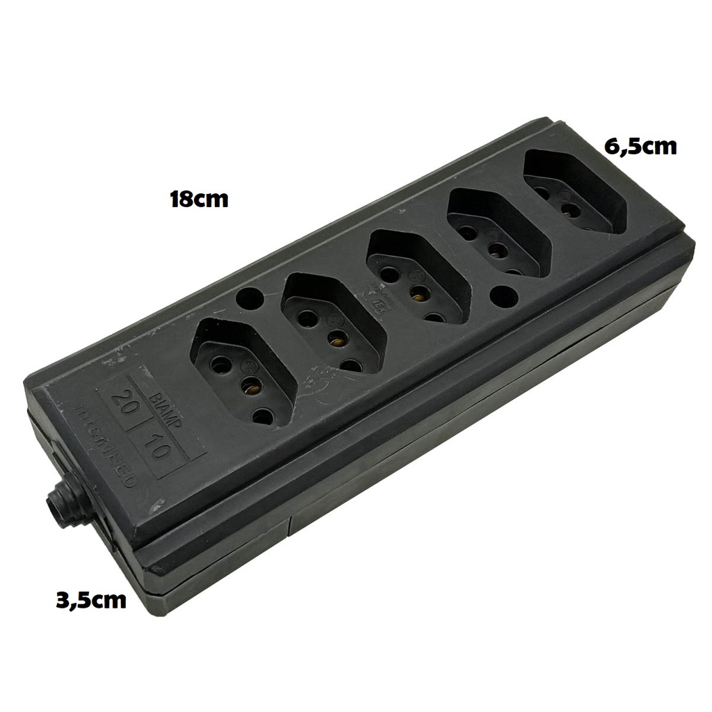 Tomada em Barra Para Extensão Elétrica 2P+T Bi Ampere 20A/10A em Oferta na Shopee