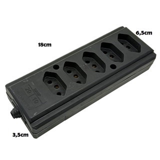 Tomada em Barra Para Extensão Elétrica 2P+T Bi Ampere 20A/10A em Oferta na Shopee