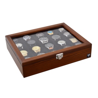 Estojo Porta Relógio 20 Nichos Madeira Maciça em Oferta na Shopee
