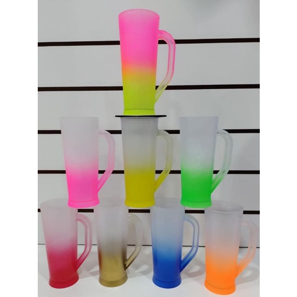 10 unidades  Caneca Long Drink Jateada Degradê Lindas