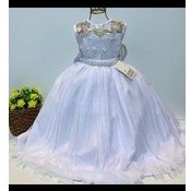 Vestido de Luxo Infantil Casamento Branco Longo Noivinha Daminha & Batizado