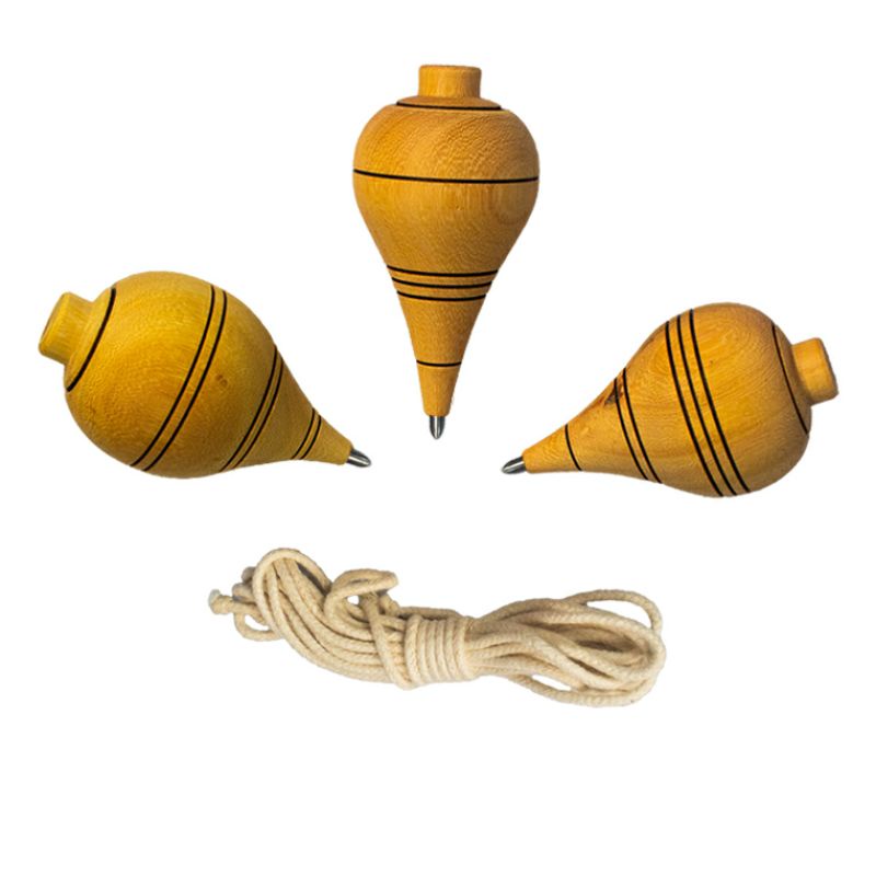 Pião de Madeira Artesanal 2° Linha Brinquedo Antigo Retro + Fieira Kit com 3