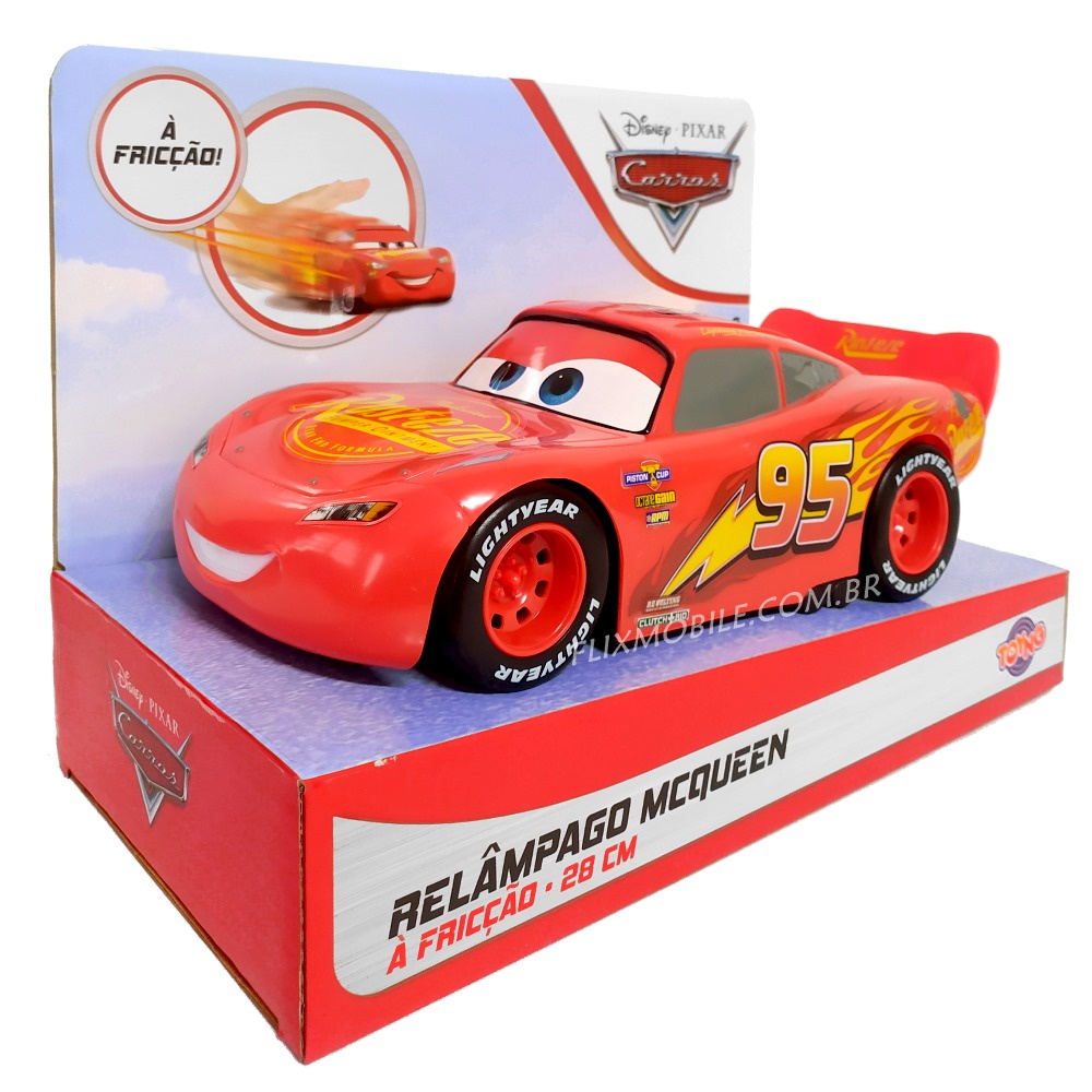 Carrinho Relâmpago Mcqueen do Carros Grande 28cm Fricção | Shopee Brasil