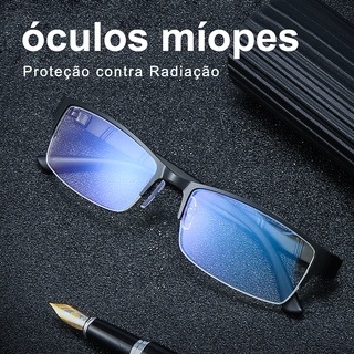 LINSON Óculos De Leitura Anti-azuis Para Miopia E Hipermetropia Masculina Retro Estrutura Metálica Quadrada Estudantes Para Mulheres