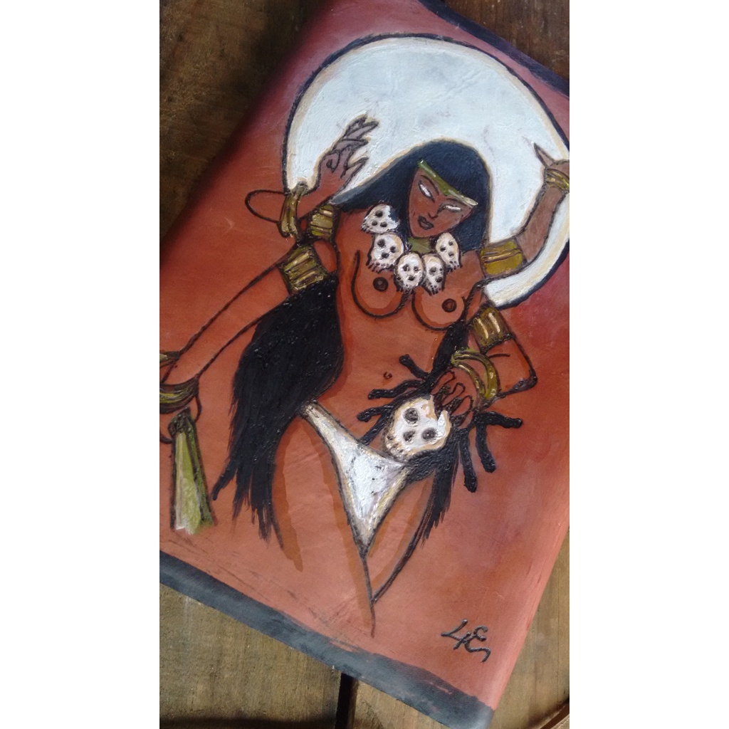 Grimório Diário Sketchbook A5 200 Folhas - Kali Pintado Com Fecho para Cadeado