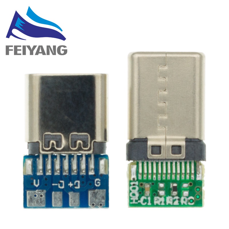 10 Peças Conector USB 3.1 Tipo C 24 Pinos Macho/Fêmea Adaptador De Receptáculo De Soquete Para Fio De Solda E Cabo Supor