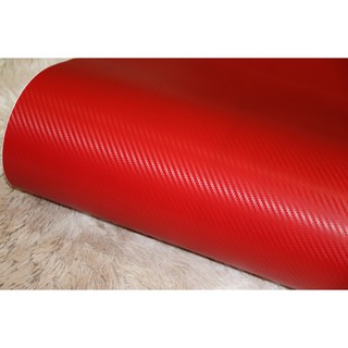 Adesivo Envelopamento 3D Vermelho Fosco Fibra De Carbono Moldável Anti-Bolha Carro Moto