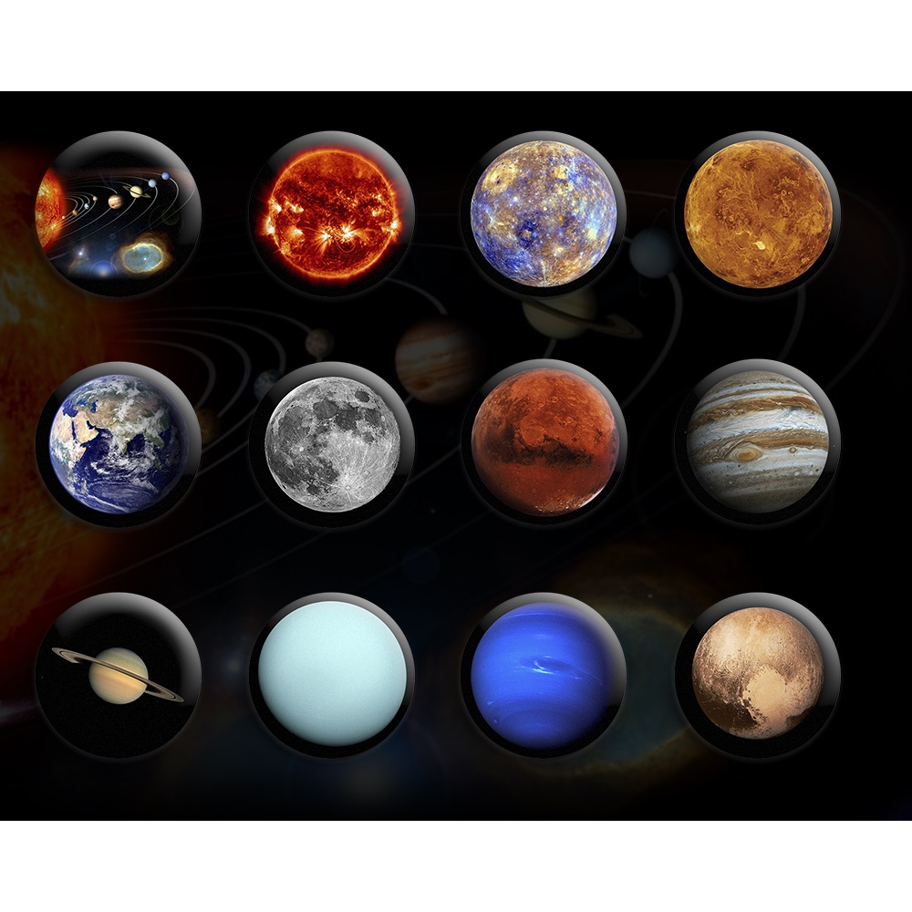 Botton Sistema Solar  Planetas - Bottons / Broche (3,5cm & 4,5cm)