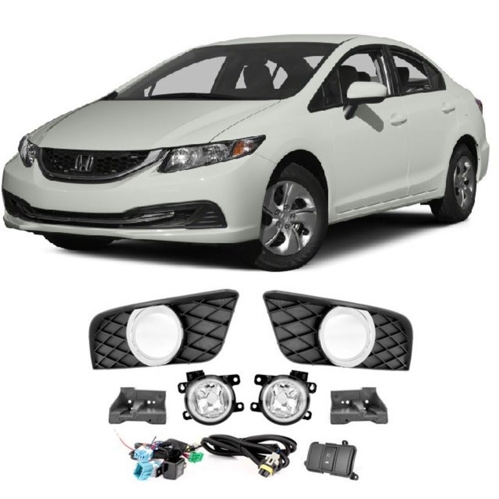 Kit farol auxiliar Milha New Civic 2015 a 2016 Bmo shocklight em Oferta na Shopee