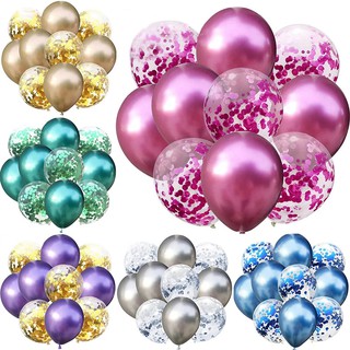 10 Pçs/Conjunto Balões De Látex Metálicos De 12 Polegadas Para Aniversário/Casamento /