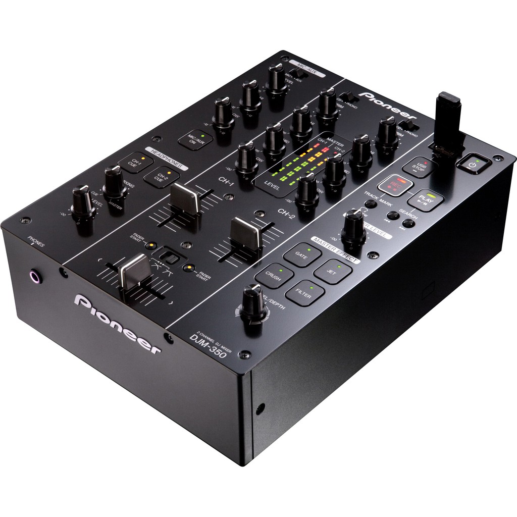 Mixer DJM 350-K Pioneer Black / Preto Grava Set Mix c/ Efeitos 2 Canais Bivolt