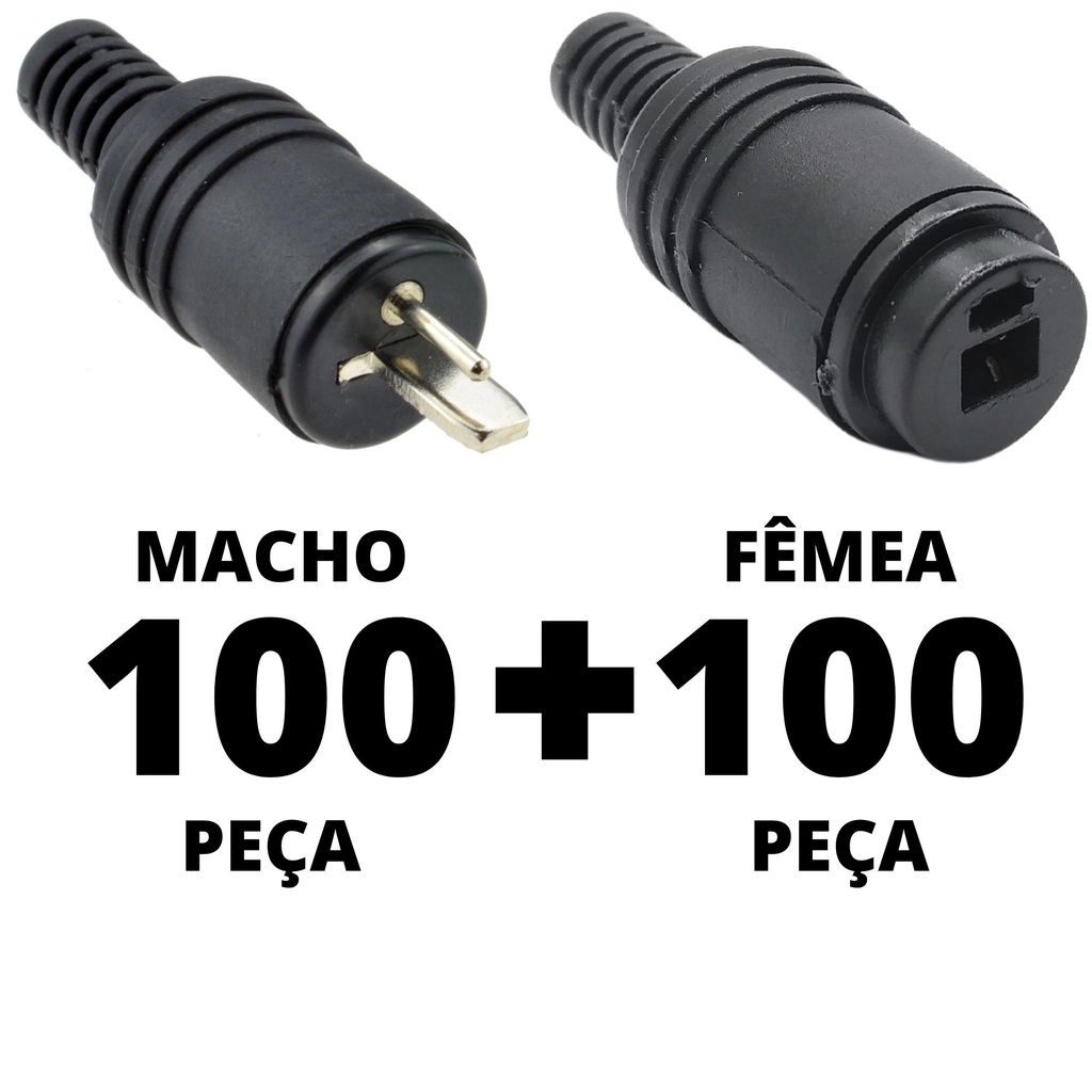 200un Conector Plug Paf Din 2 Pinos Macho Femea Vitrola Antiga C&B Conectores