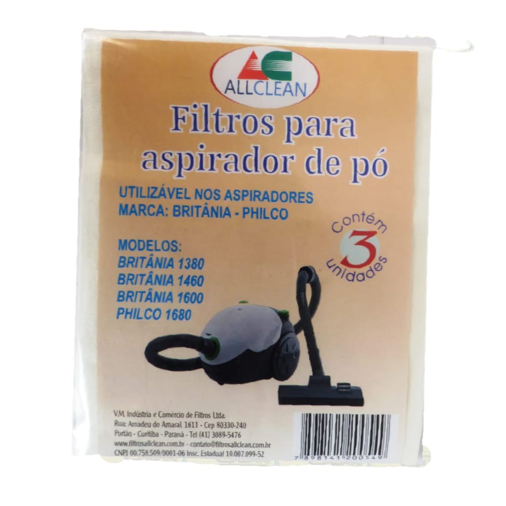 Filtro Aspirador De Pó Britânia Modelos 1380/1460/1600/1680
