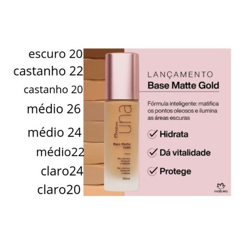 Base Matte Gold FPS 25 Una - Natura | Shopee Brasil