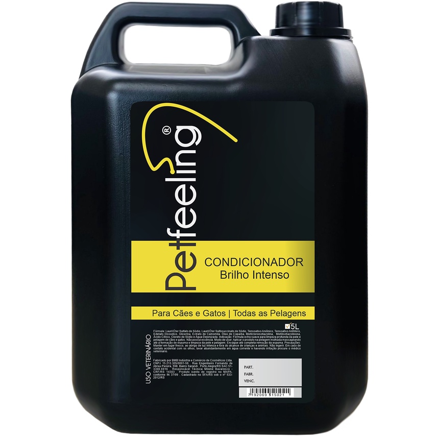 CONDICIONADOR BRILHO INTENSO 5L PETFEELING - USO VETERINARIO em Oferta na Shopee
