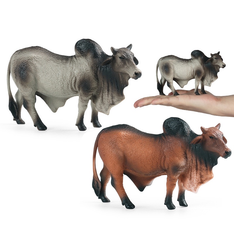 Modelo Vaca zebu Touro ranch Fazenda Simulação animal Brinquedos Educativos Para Crianças Ornamento Sólido
