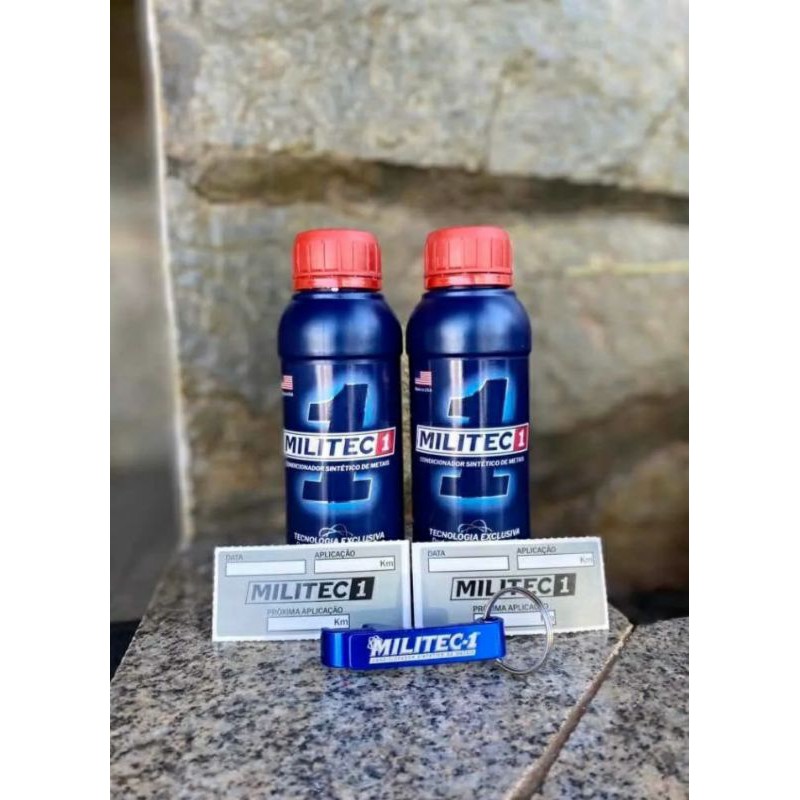 2 Militec-1 100% Original 200ml, chaveiro e etiqueta de controle