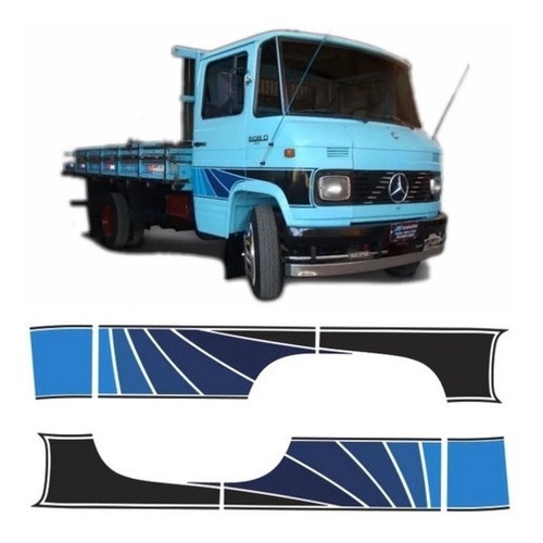 Kit Faixas Adesivas Mb 608 Mercedes-benz 608 Azul | Shopee Brasil