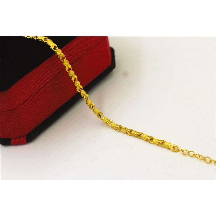 Pulseira De Coração De Ouro Puro Para Mulheres Amarelo 24K — imagem 2 de 2