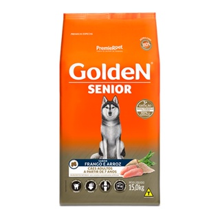Ração Golden Senior para Cães Adultos Sabor Frango e Arroz - 15Kg em Oferta na Shopee