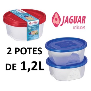 Conjunto 2 Potes Redondo De 1,220ml Modelo Equador Vasilha - Pote De Plastico COLOR - Jaguar