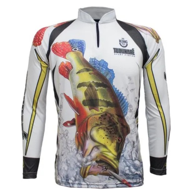 Camisa P camiseta de Pesca King Brasil KFF302 Com Proteção UV60 - CONFORME FOTO - TAMANHO: P - Vendido por Artigos de pesca Aristeu Matias Pereira.