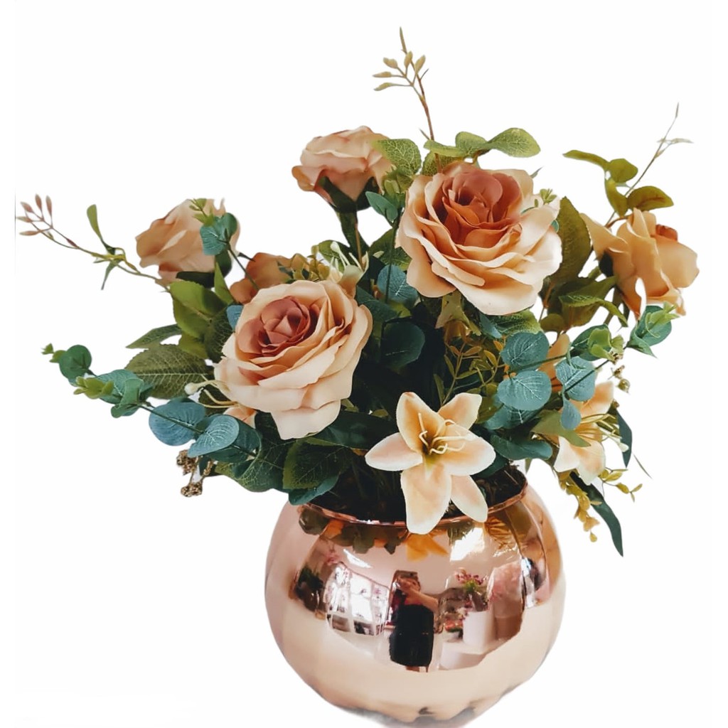 Arranjo Flores Artificiais Decoração Mesa Centro Jantar Casa | Shopee Brasil