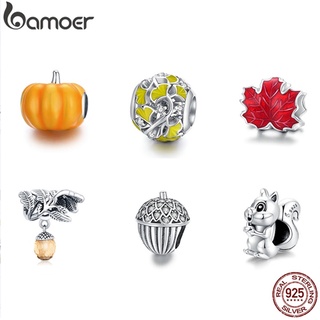 Bamoer Outono Série 5 Estilos Folhas Decoração 925 Charmes De Prata Para Colar Acessórios De Joias DIY