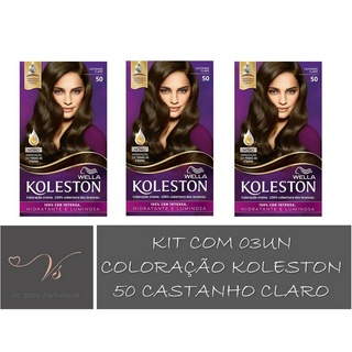 Kit 03un Tintura Koleston 50 Castanho Claro