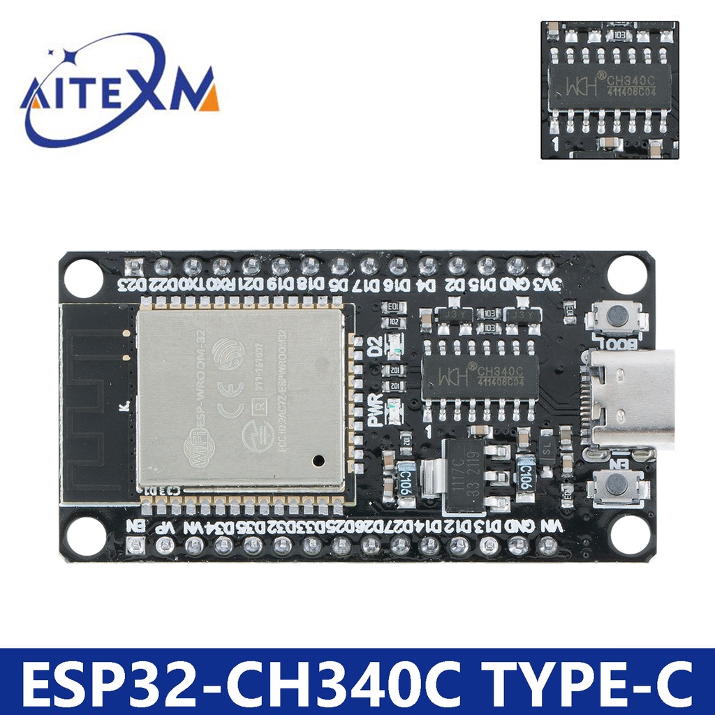 Placa de desenvolvimento esp32 tipo c usb ch340c wifi bluetooth ultra