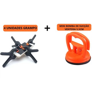 4 Unidades Grampo Multiuso Reparo Em Tela Celular Fixa Touch + ventosa para remoção de tela