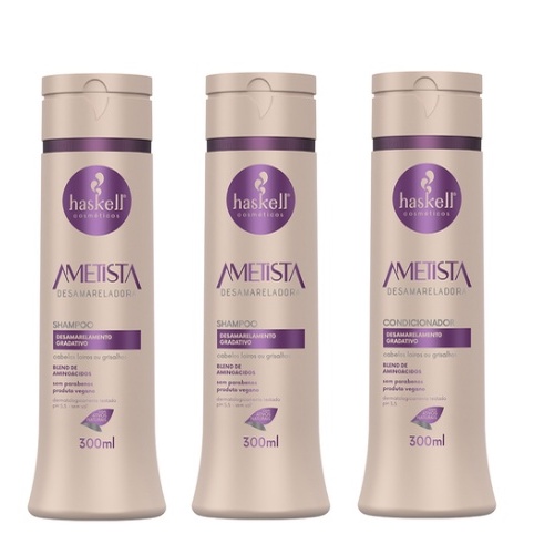 Kit Haskell Ametista 02 Shampoo + 01 Condicionador 300ml Ametista Haskell