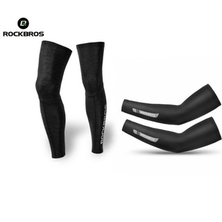 ROCKBROS Outdoor Sports Silk Ice Cool Leg Warmers Oversleeve Cycling Leg Knee Covers Arm Sleeve
