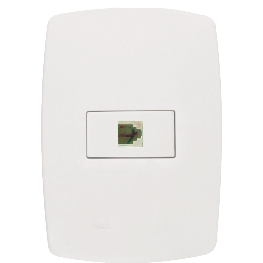 Tomada Telefone RJ11 2 Vias Linha Pérola Branca Radial