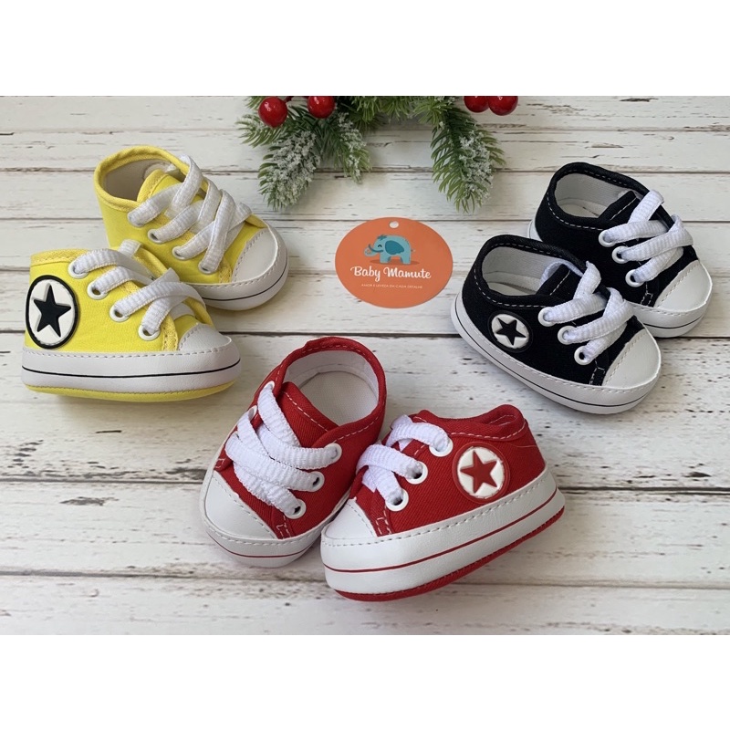 Tênis Bebê Estrelinha Cano Alto e Cano Baixo - Tenis Bebe Menina/Menino
