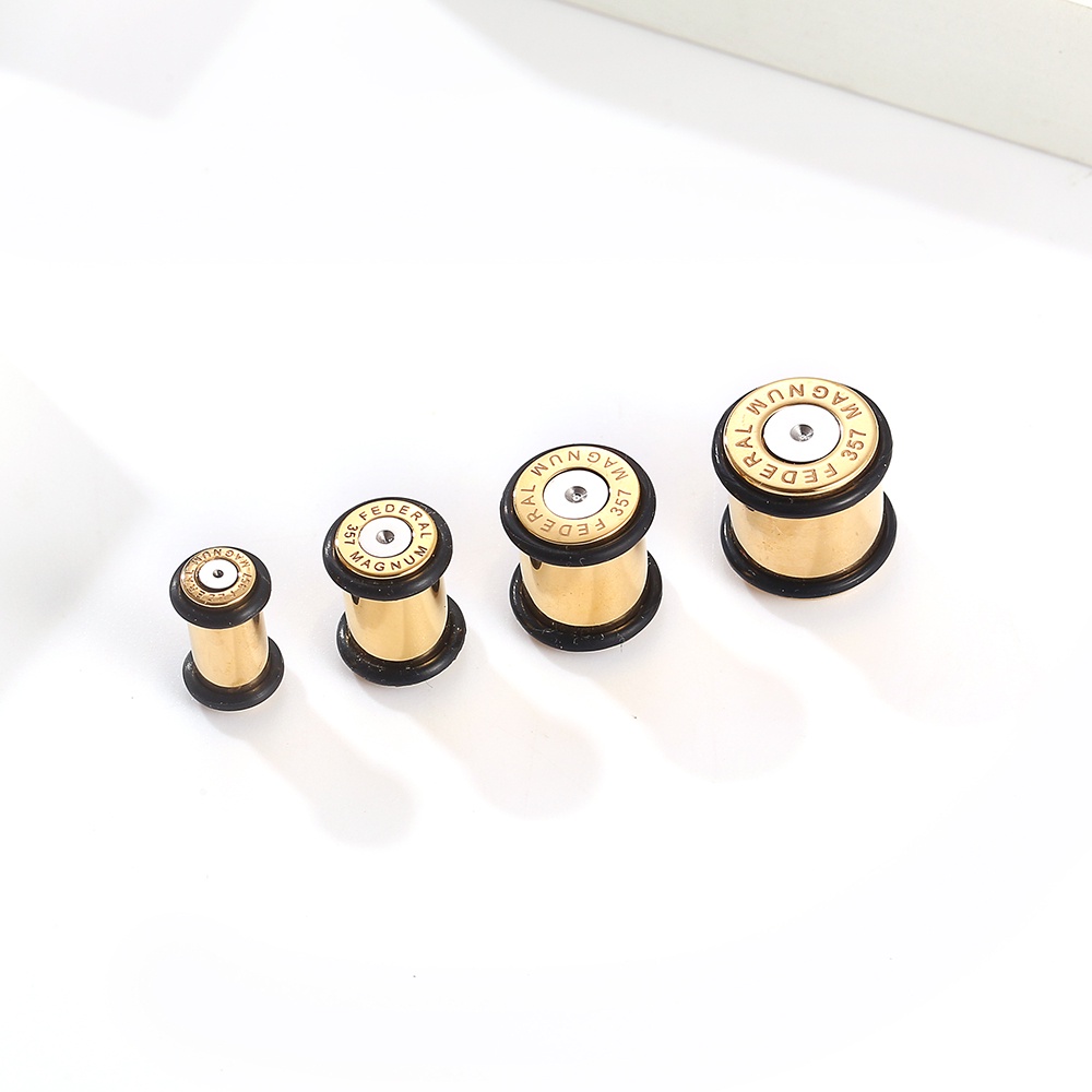 Alagador Aço Cirúrgico PVD Plug Com Borracha | Lóbulo