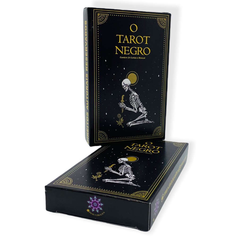 Baralho O Tarot Negro Deck com 22 cartas Com Manual