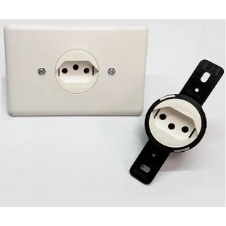 Tomada pino grosso 20 amperes para microondas/ fritadeira elétrica/ liquidificador/ cafeteira