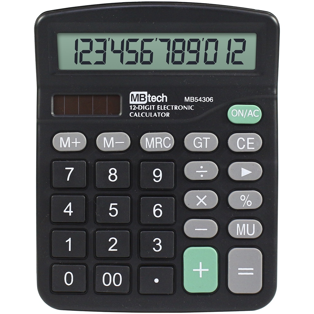 Calculadora Eletrônica Preta de Mesa - 12 Dígitos para Escritório e Estudo