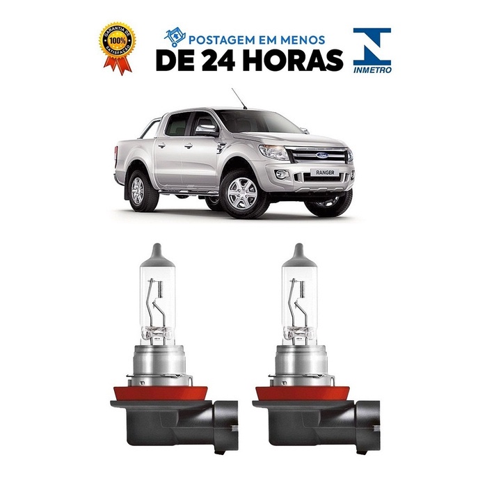 Par Lampada Farol de Milha Ranger 2012 2013 2014 2015 H11