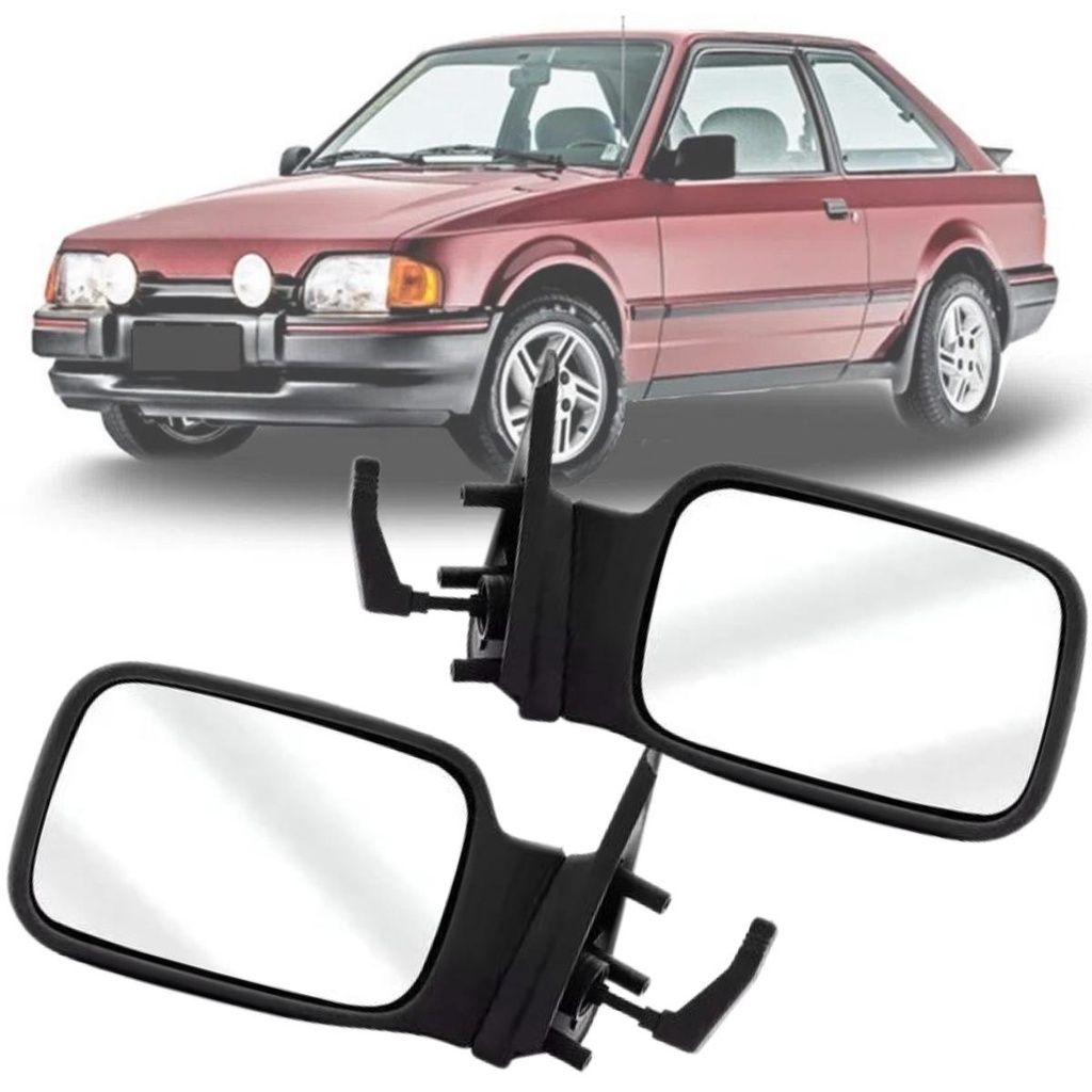 Par de retrovisor para Escort Apolo Verona e Hobby de 1987 88 89 90 91 92 1993 94 95 96 com controle manual interno em Oferta na Shopee