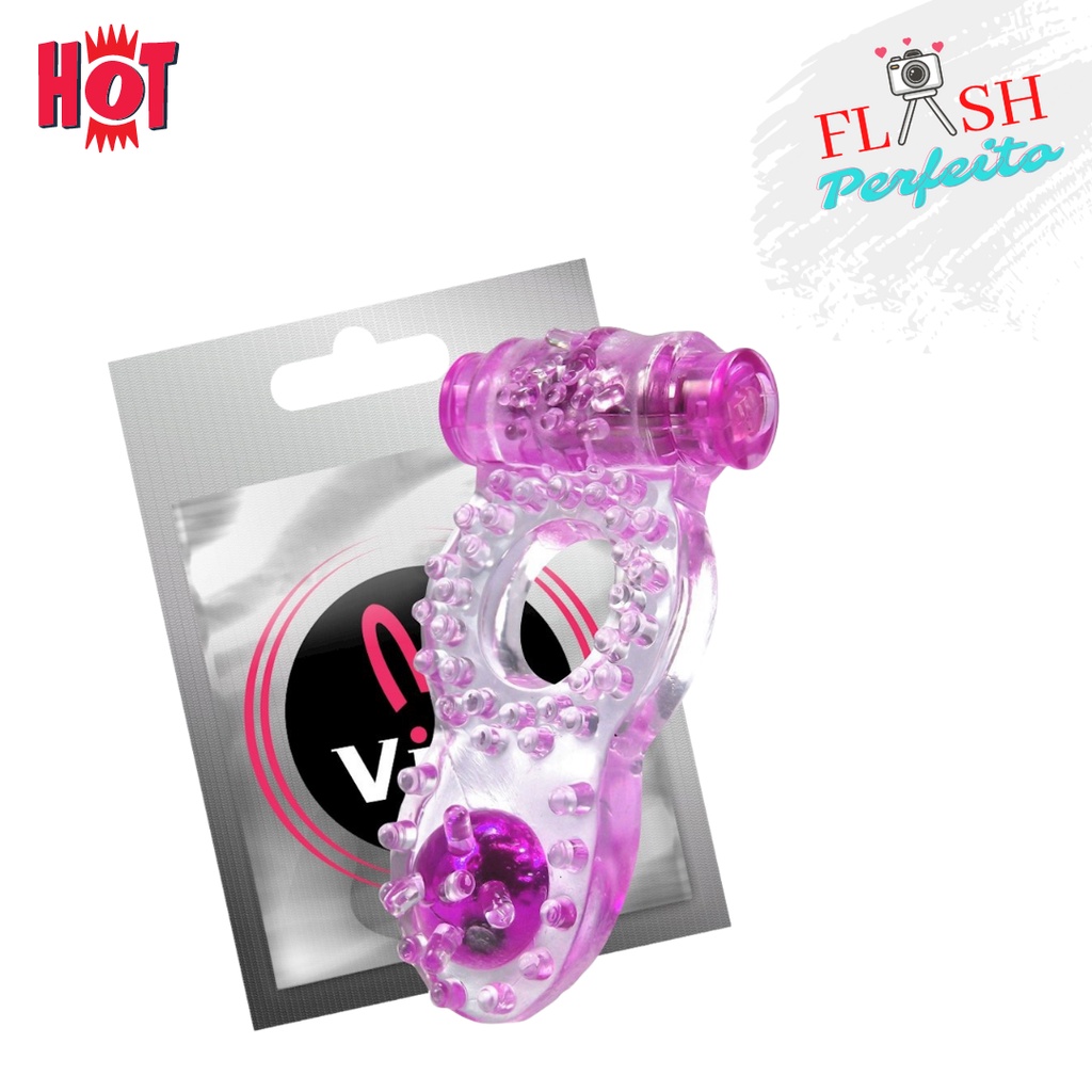 Anel Peniano Transparente Pérola Duplo Prazer Estimulante Masculino e Feminino com vibrador e estimulador de clitóris em Oferta na Shopee