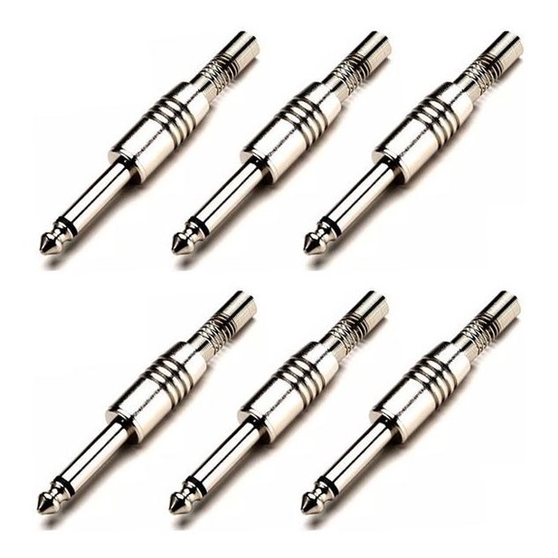 Kit 6 Unidades - Plug Conector P10 Mono Ninja - Santo Angelo