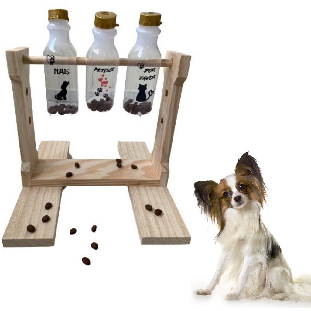 Brinquedo para Cachorro com garrafas Dispenser de Petiscos Interativo Recheável Pets Comed...