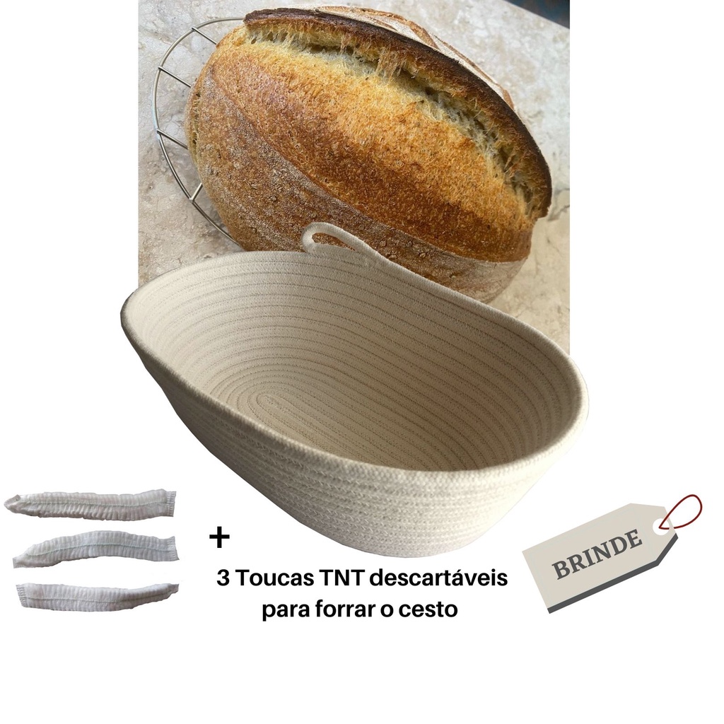 Cesto de Fermentação Natural Pão Artesanal Oval Suporta Até 1200 Gramas