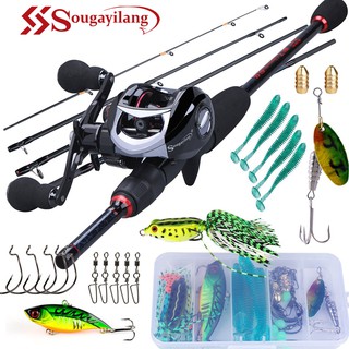 Vara de pesca com carretilha Sougayilang 1.8-2.4M 18 + 1 Ball Bearings Max Drag 10kg