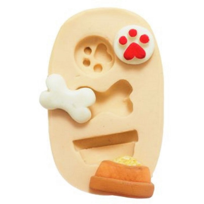 Molde Forma de Silicone Kit Pet cód 1712 Patinha Osso Ração