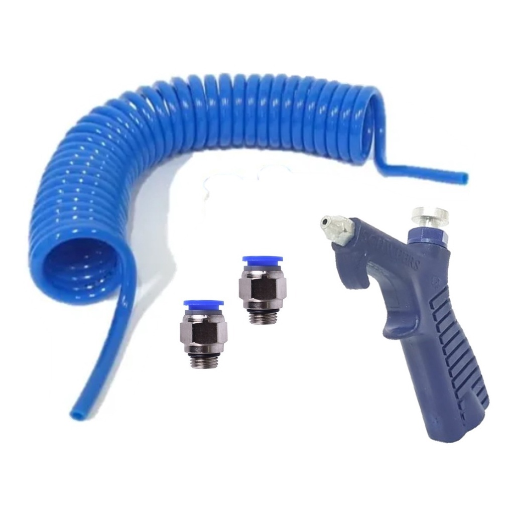 Mangueira Espiral PU 6 com Bico De Ar E Conector Pneumático Limpeza de Ar Compressor Caminhão Lava car Ar Comprimido
