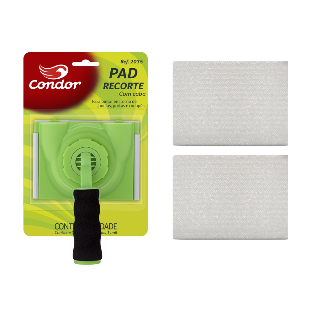 Pad para pintura recorte acabamento com cabo + 2 refils 2035 Condor